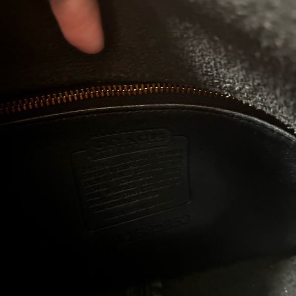 Coach Black Leather Shoulder Bag with Gold Accents - Picture 11 of 13